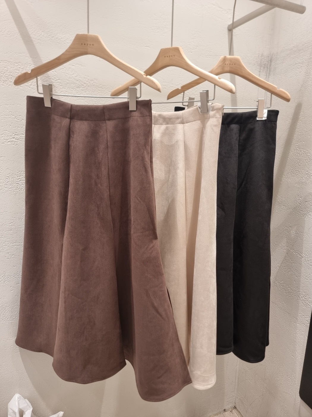 スエード調ジップアップラインロングフレアスカート | 詳細画像21