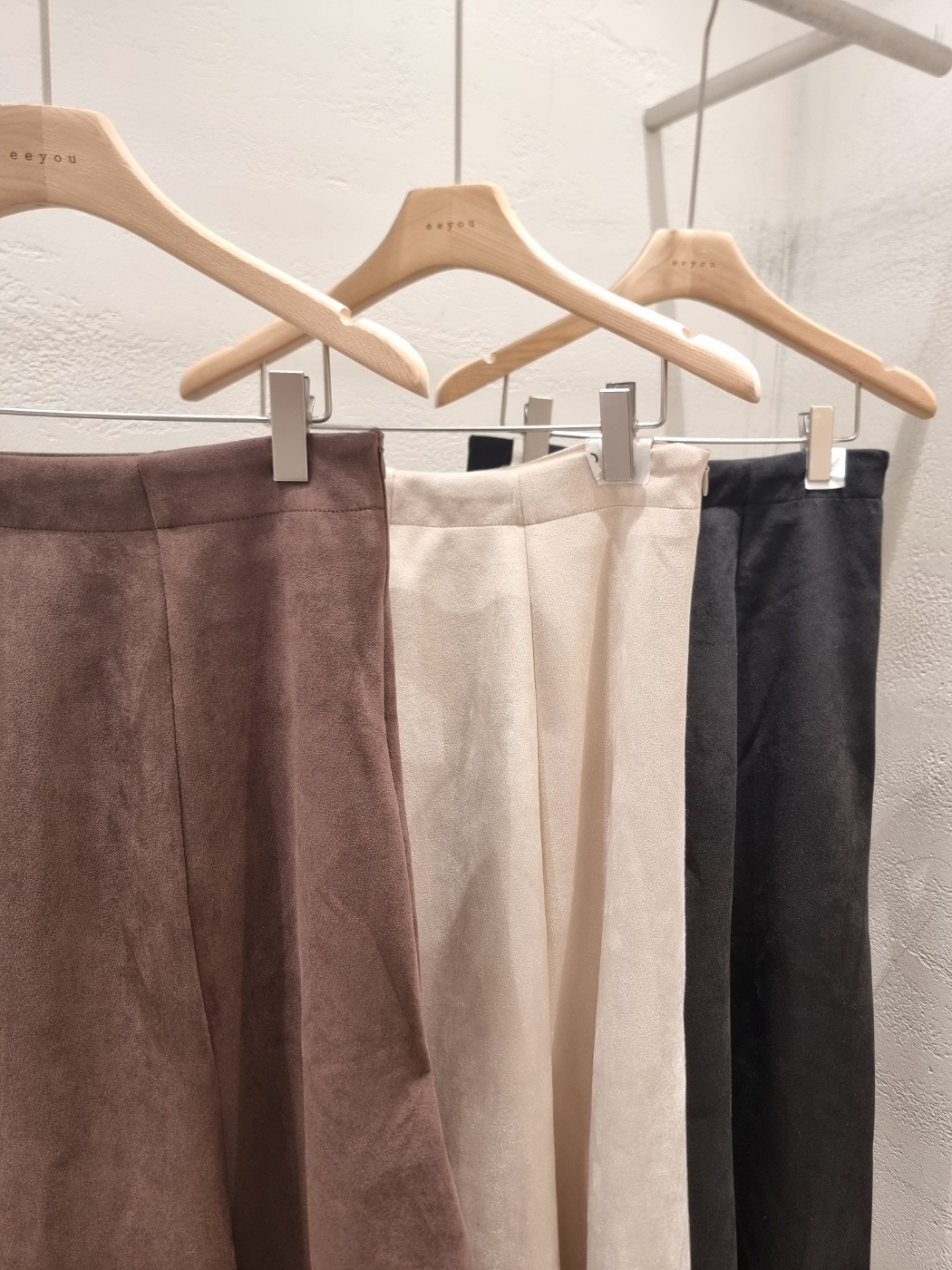 スエード調ジップアップラインロングフレアスカート | 詳細画像22