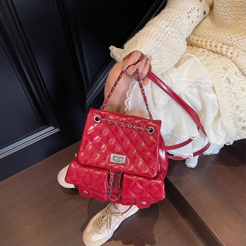 レザー調バックルチェーンポケットバックパック | 詳細画像6