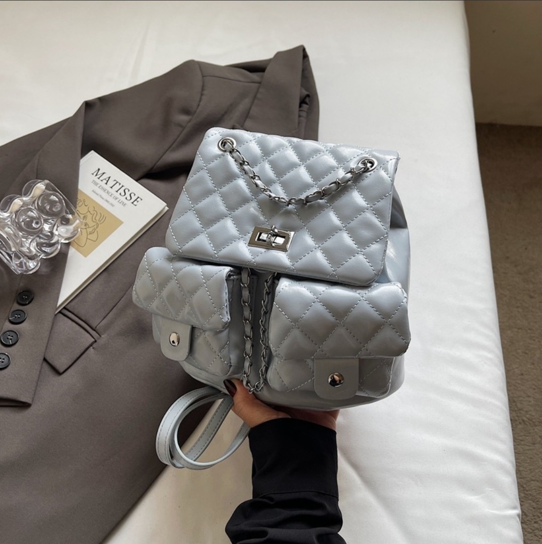 レザー調バックルチェーンポケットバックパック | 詳細画像13