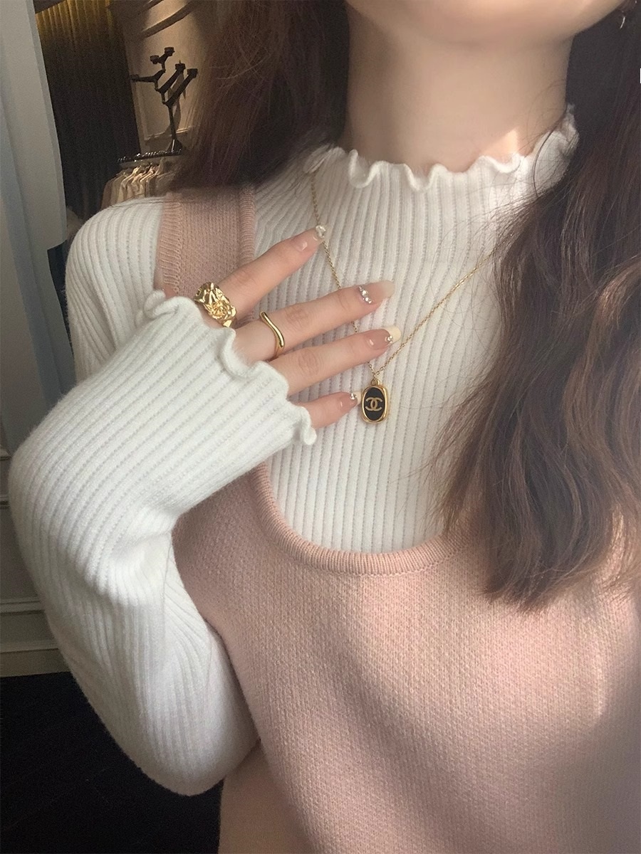 ファー裏地ストレッチタートルネックメロウスリム長袖ニット | 詳細画像6