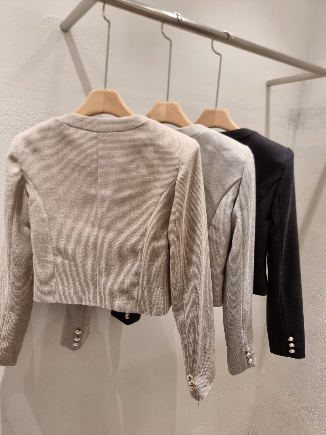 ラウンドネック肩パッド長袖ジャケット | 詳細画像21