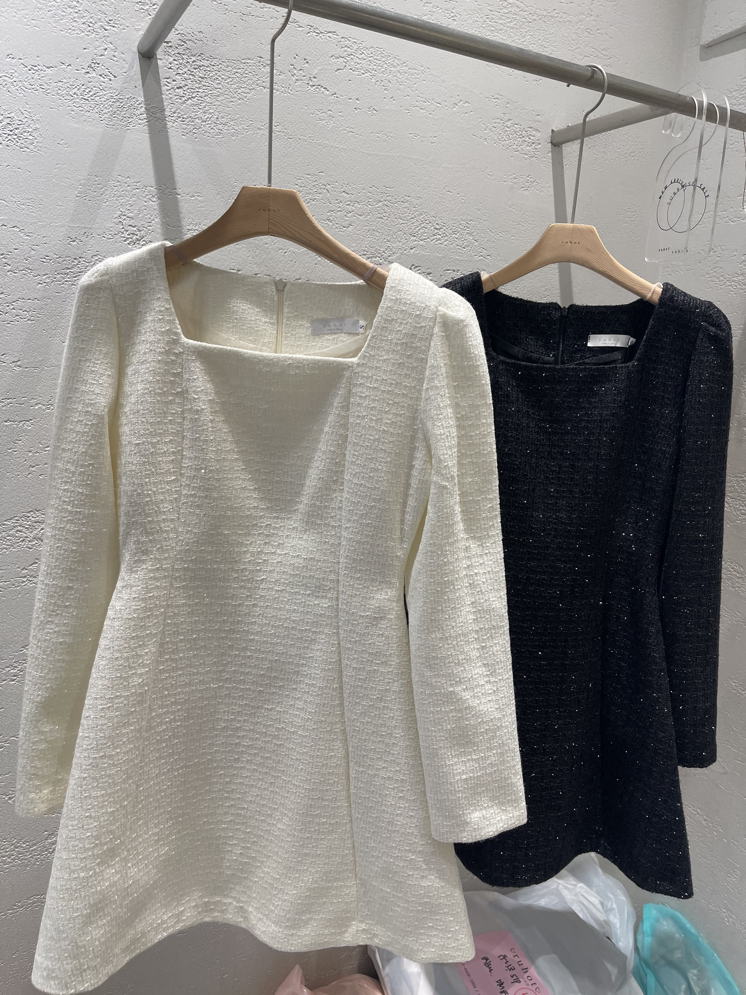 ジップアップスクエアネックスリム長袖フレアミニスカート | 詳細画像21