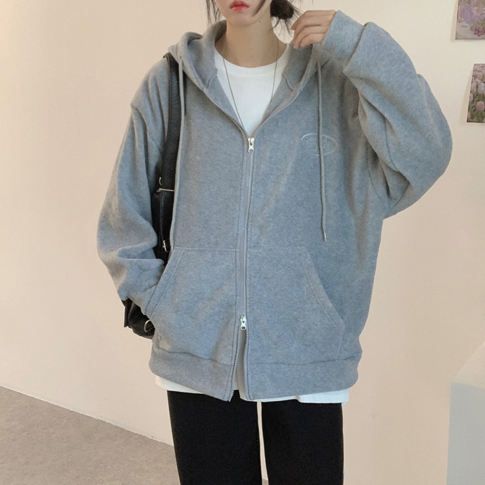 6496【美品】ブリーフィング　ジップアップパーカー　ジャケット　フーディー フリースジップアップフードダブルジップオーバーサイズレタリング刺繍