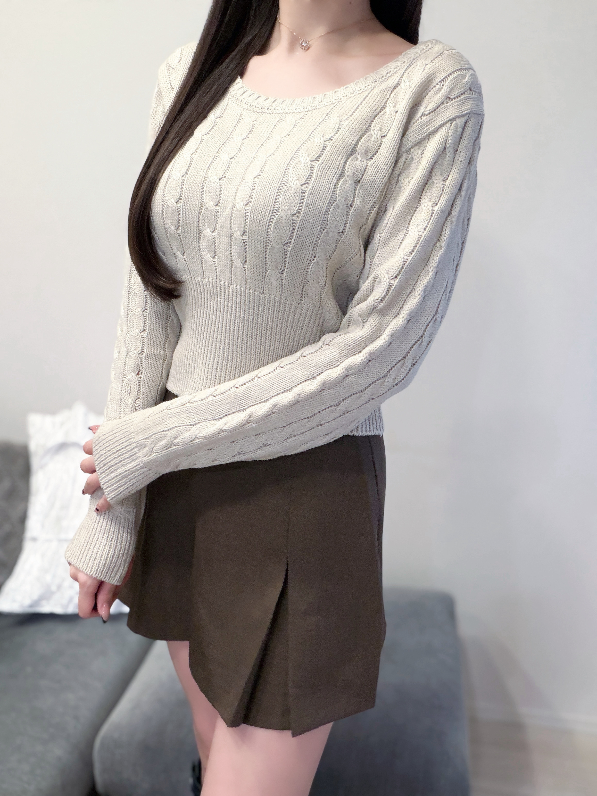 Uネックローゲージニット | 詳細画像8
