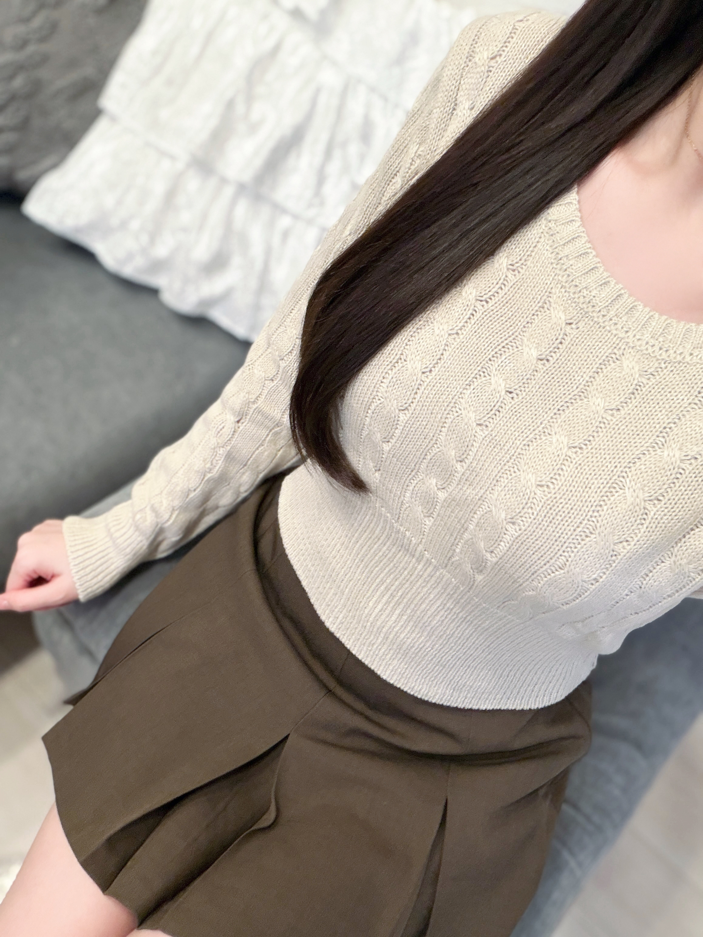 Uネックローゲージニット | 詳細画像10