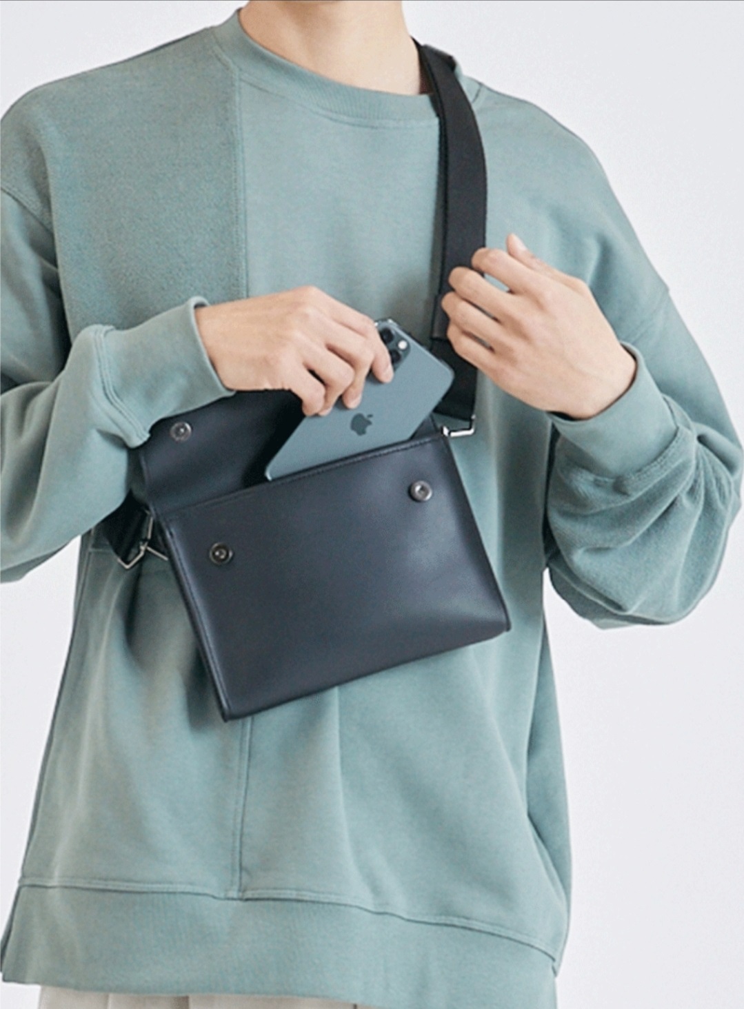 レザー調シンプルショルダーバッグ | 詳細画像6