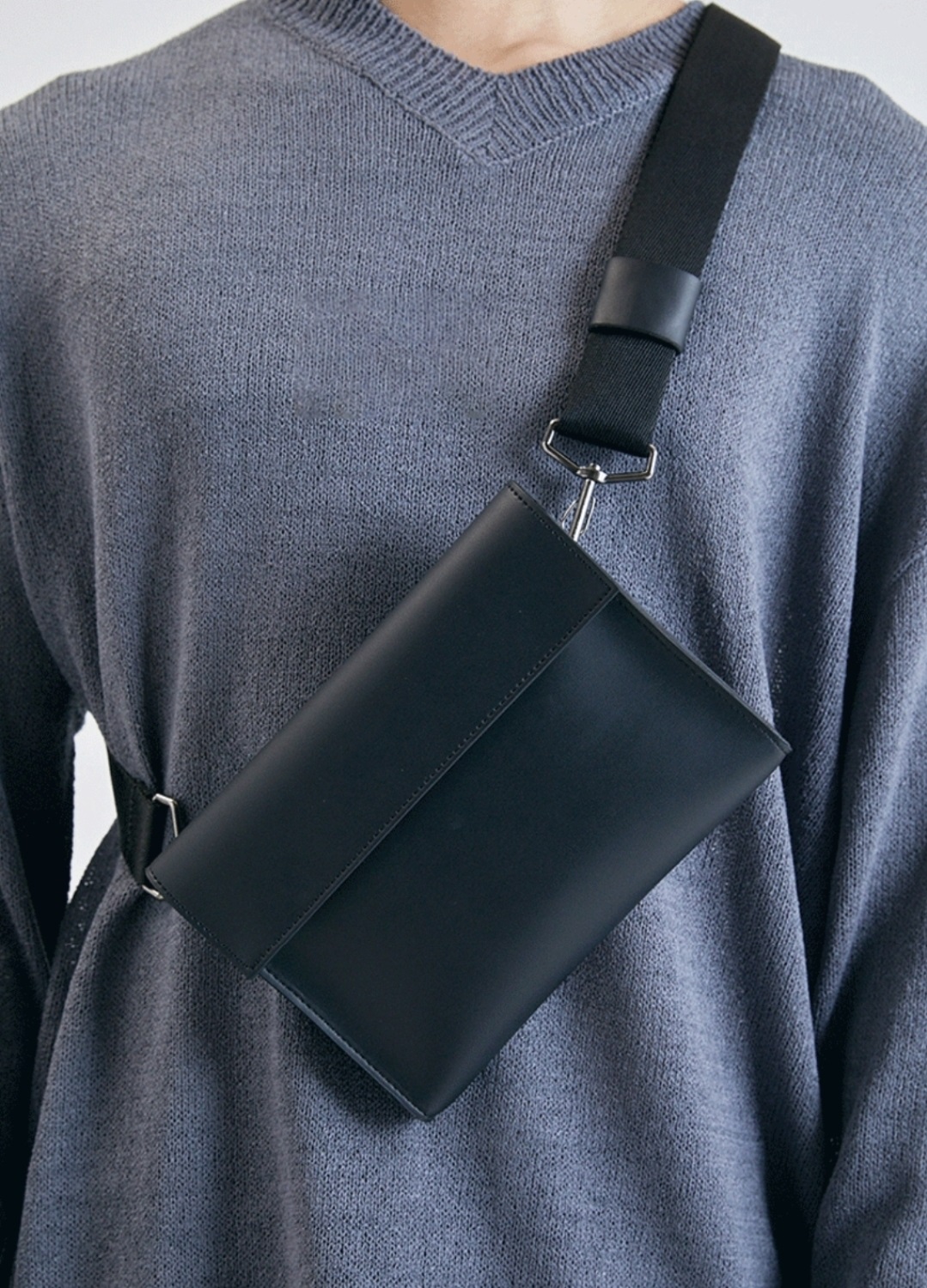 レザー調シンプルショルダーバッグ | 詳細画像3