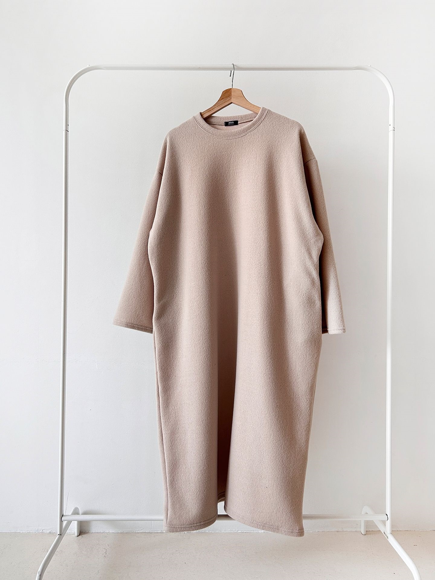 起毛リブラウンドネックボクシーカラーワンピース | 詳細画像36