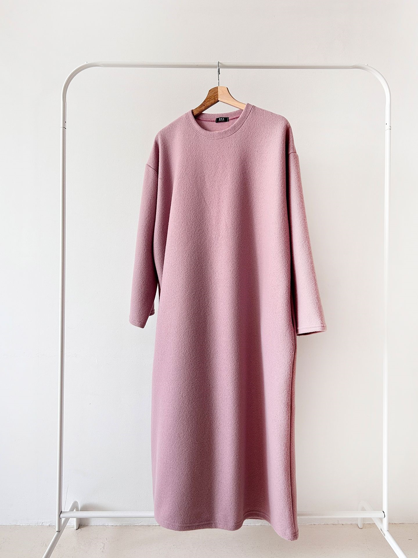 起毛リブラウンドネックボクシーカラーワンピース | 詳細画像37