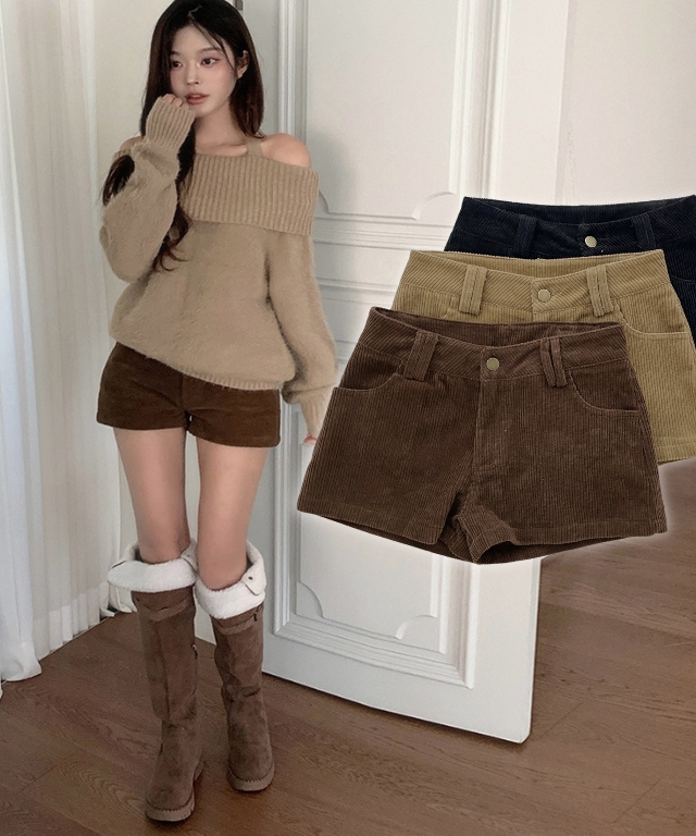 コーデュロイポケットショートショートパンツ | レディース