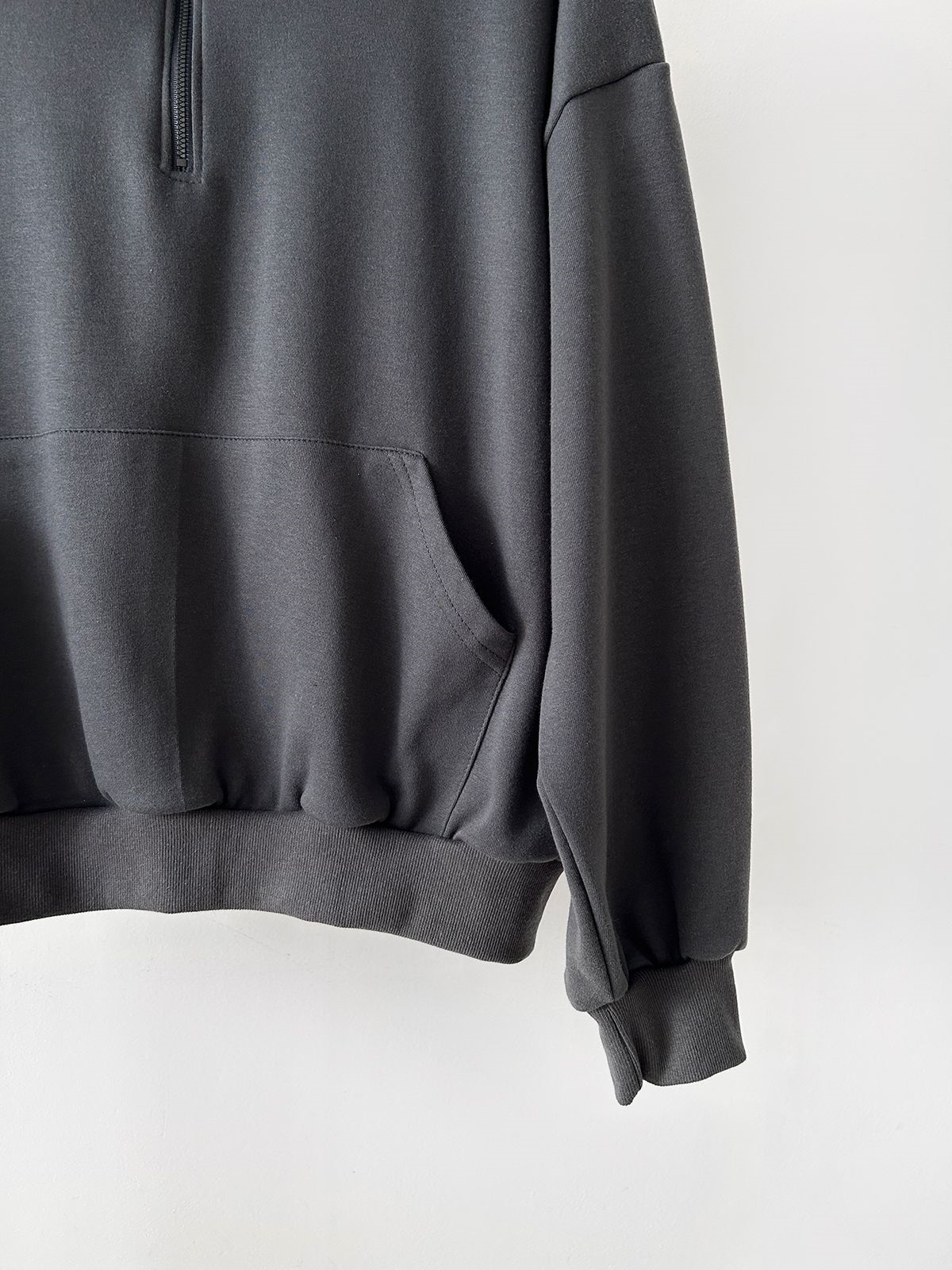 裏起毛ハーフジップウエストゴムロングルーズ長袖ワイドセットアップスカートスウェット | 詳細画像39