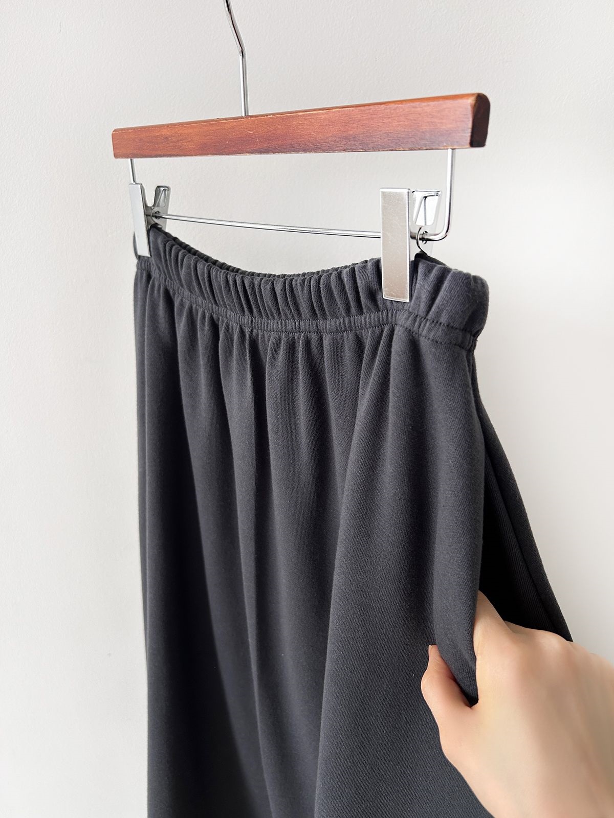 裏起毛ハーフジップウエストゴムロングルーズ長袖ワイドセットアップスカートスウェット | 詳細画像41