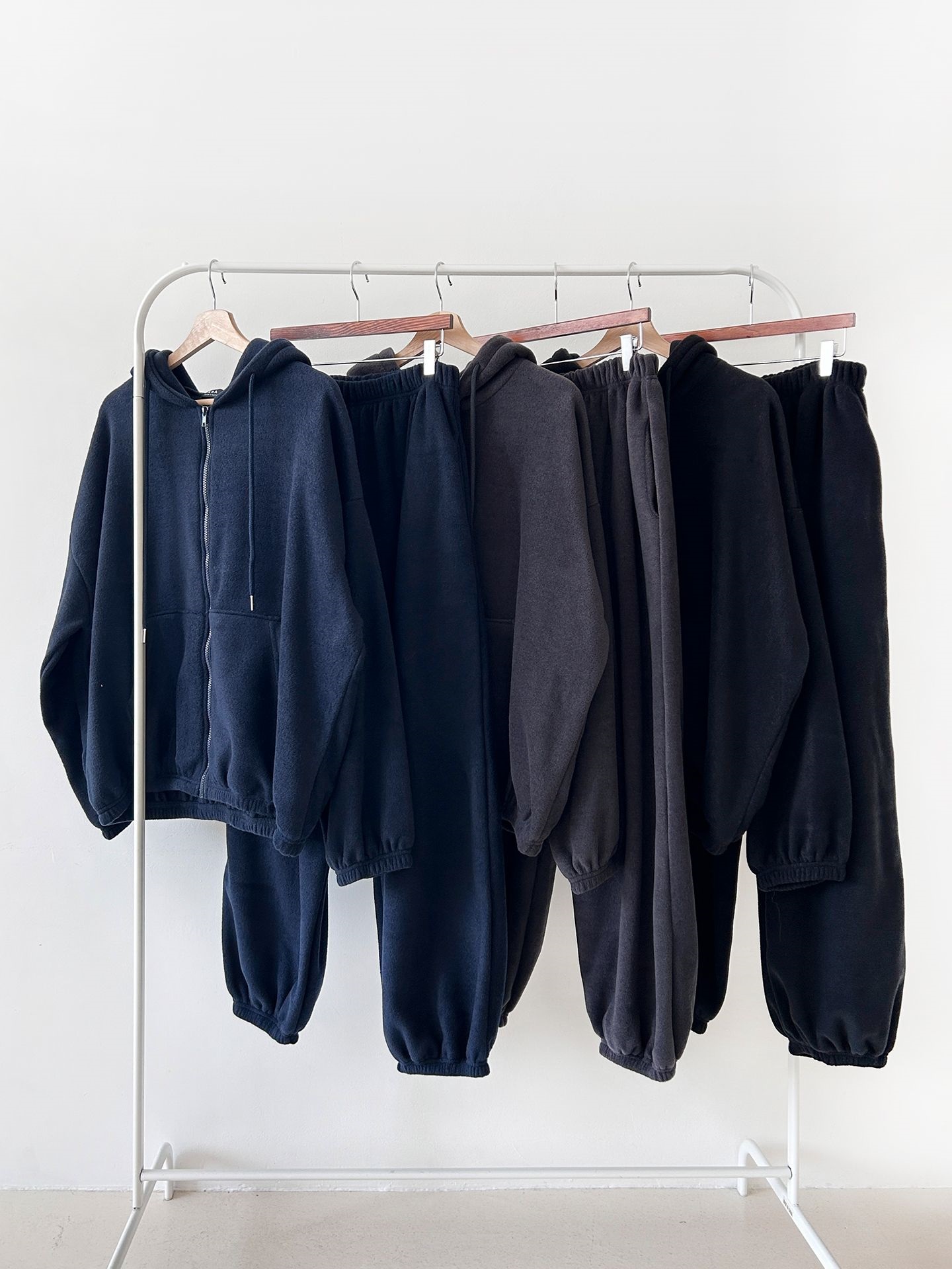 両起毛ジップアップフードウエストゴム長袖セットアップパンツジップパーカートレーニング | 詳細画像35