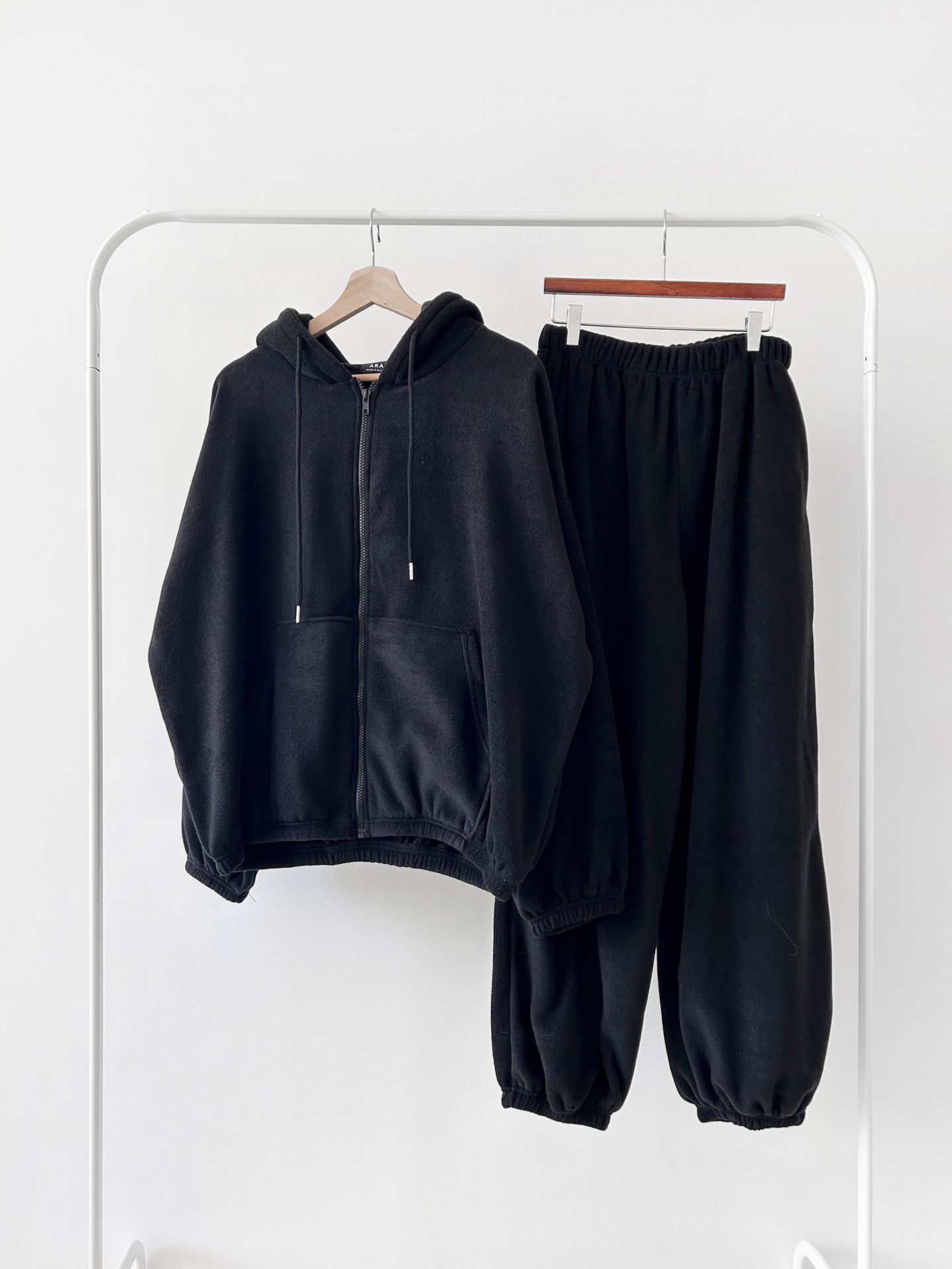 両起毛ジップアップフードウエストゴム長袖セットアップパンツジップパーカートレーニング | 詳細画像38