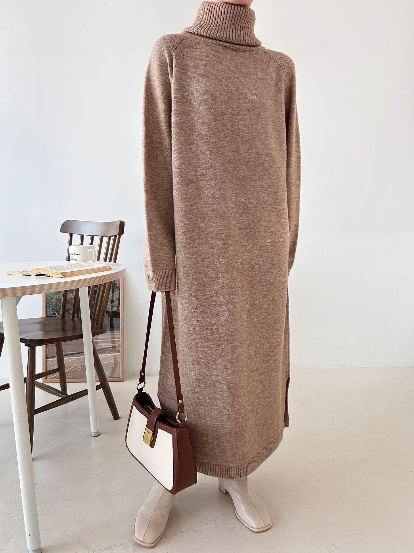 ニットタートルネックロングルーズ長袖ワンピース | 詳細画像22