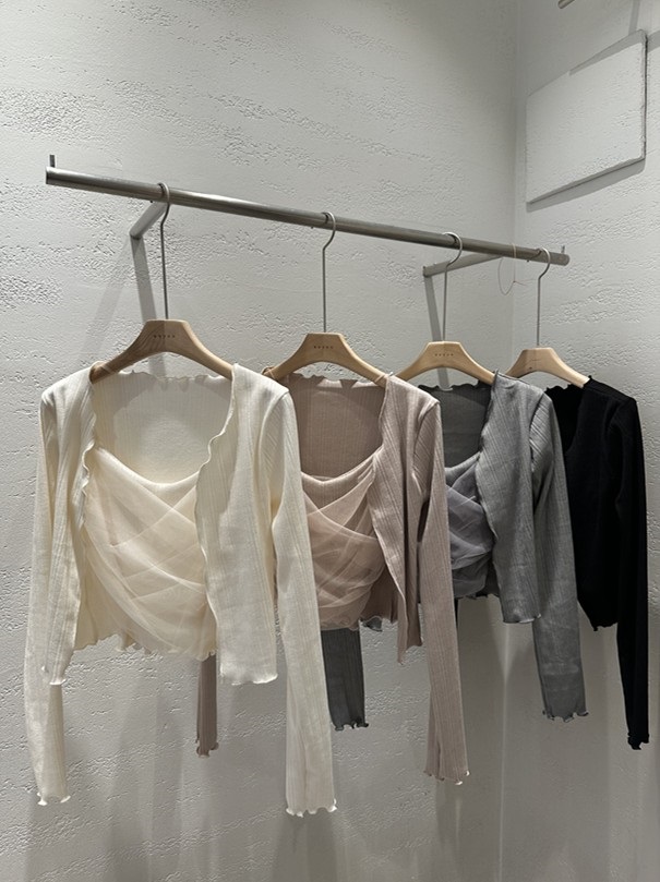 コンビスリム長袖ギャザーカーディガンベストアンサンブル | 詳細画像21