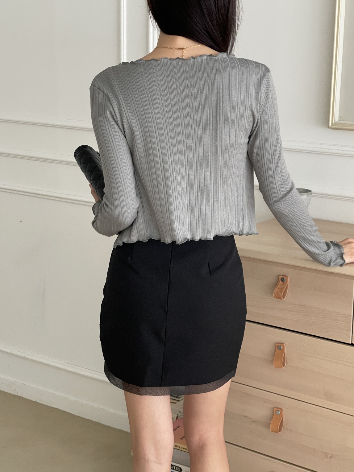 コンビスリム長袖ギャザーカーディガンベストアンサンブル | 詳細画像15