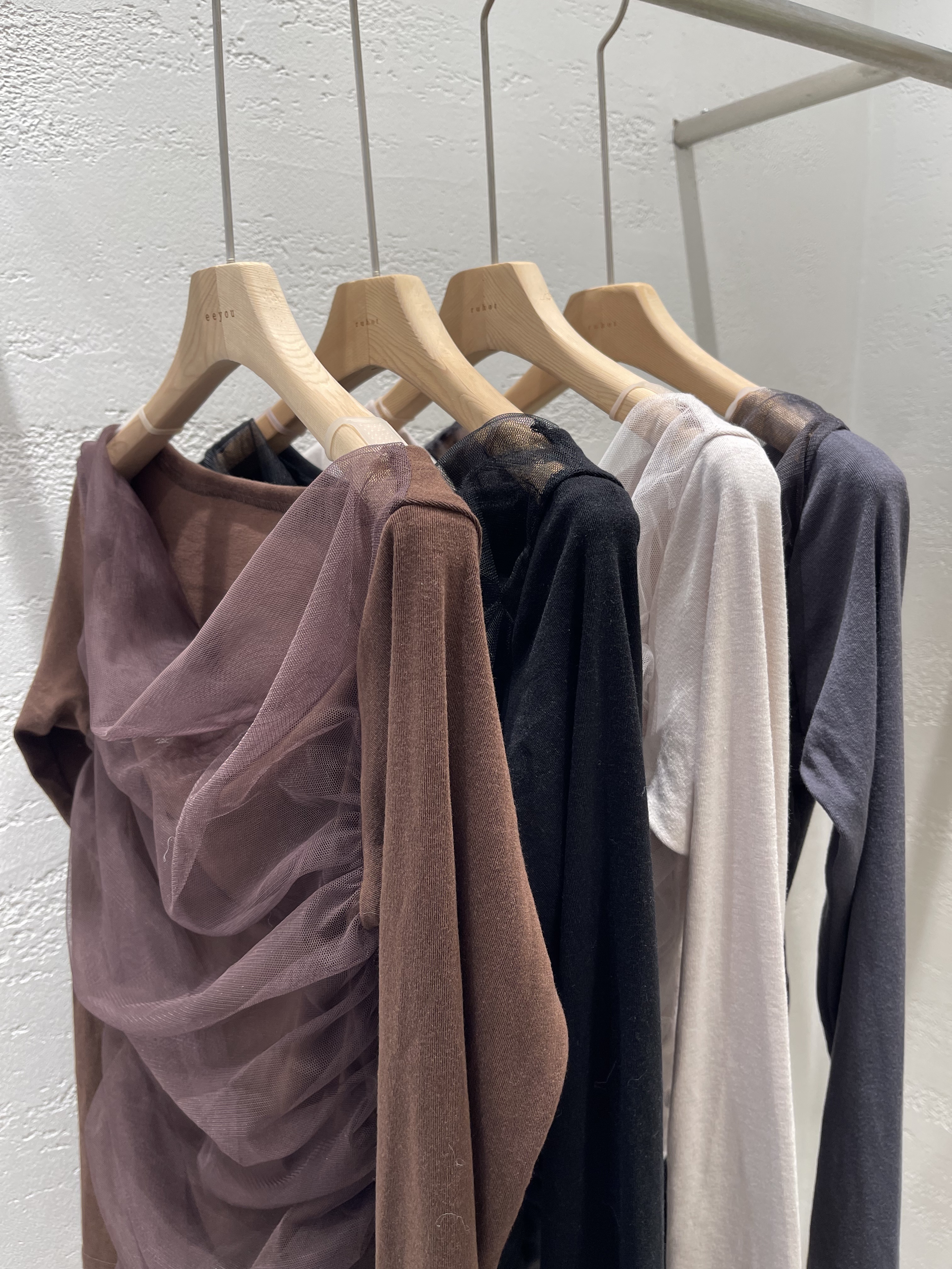 シフォンシースルーコンビスリム長袖ギャザーミニワンピース | 詳細画像22