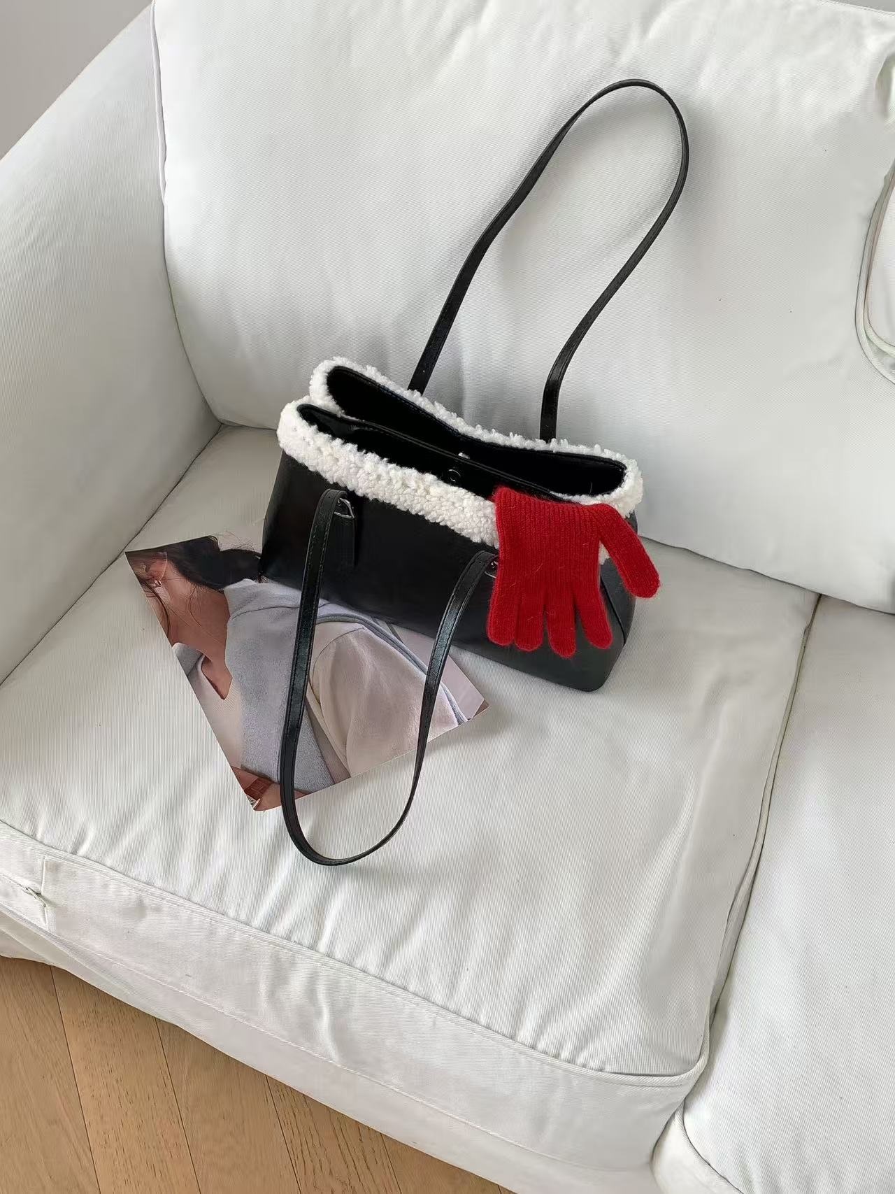 スエード調エコファートートバッグショルダーバッグ | 詳細画像2