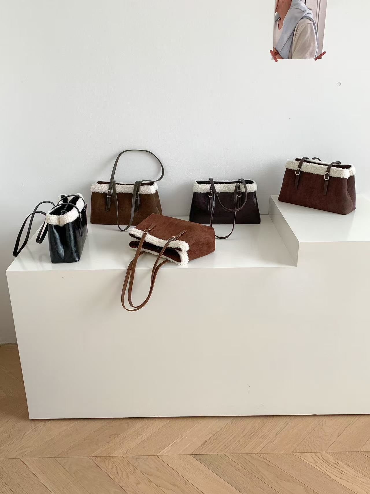 スエード調エコファートートバッグショルダーバッグ | 詳細画像4