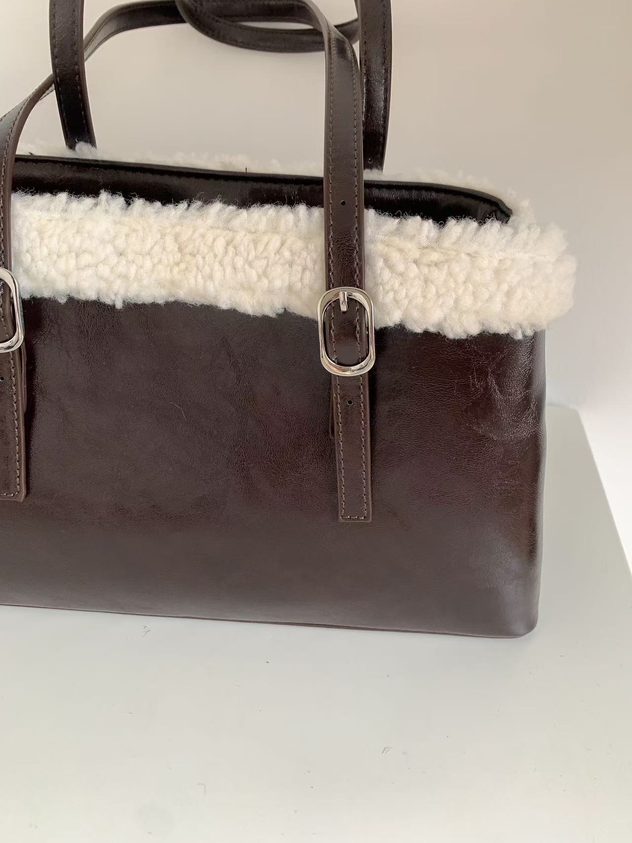 スエード調エコファートートバッグショルダーバッグ | 詳細画像12