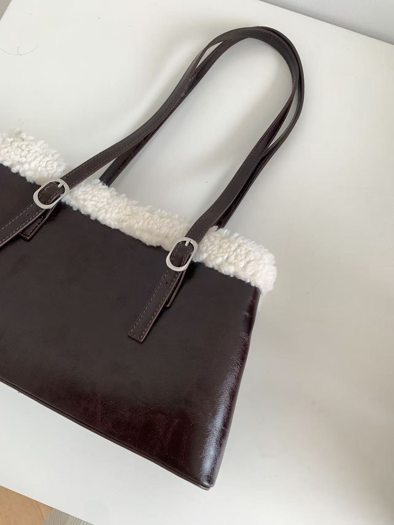 スエード調エコファートートバッグショルダーバッグ | 詳細画像13