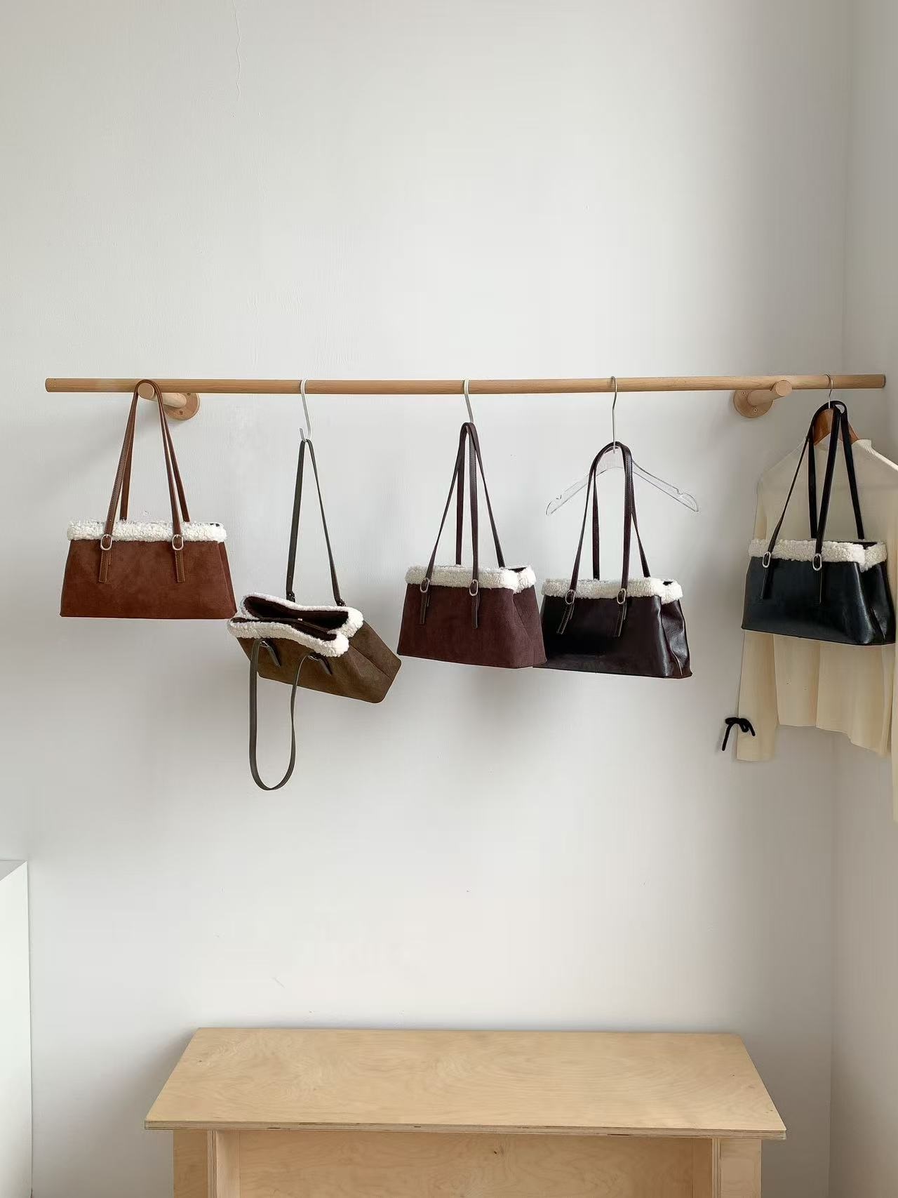 スエード調エコファートートバッグショルダーバッグ | 詳細画像14