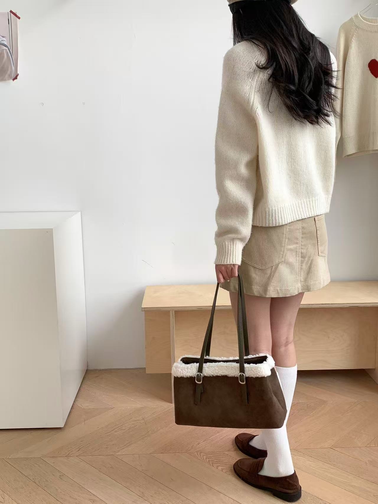 スエード調エコファートートバッグショルダーバッグ | 詳細画像16