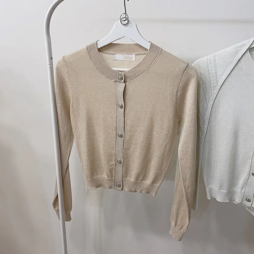 ラウンドネックボタンケープカーディガンブローチ付 | mirangmirang | 詳細画像31