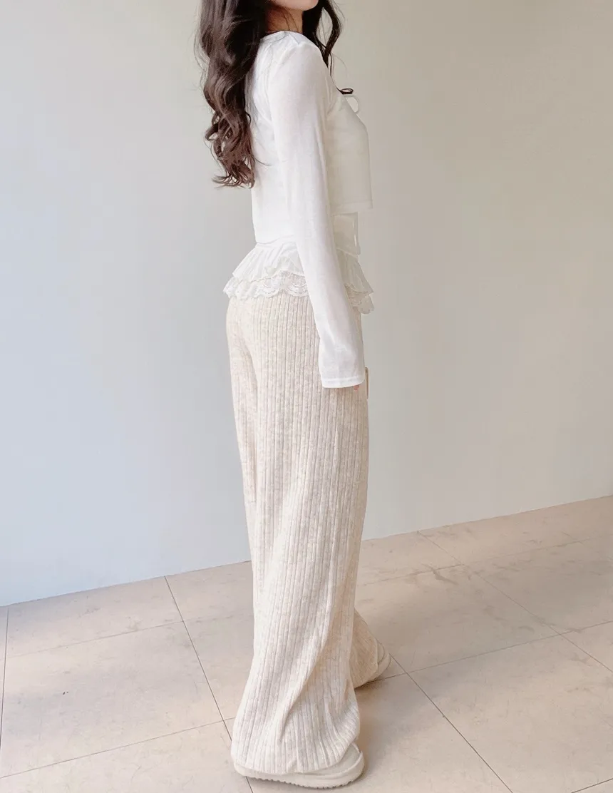 リボンフリルレイヤード風レースカーディガンキャミソール | mirangmirang | 詳細画像9