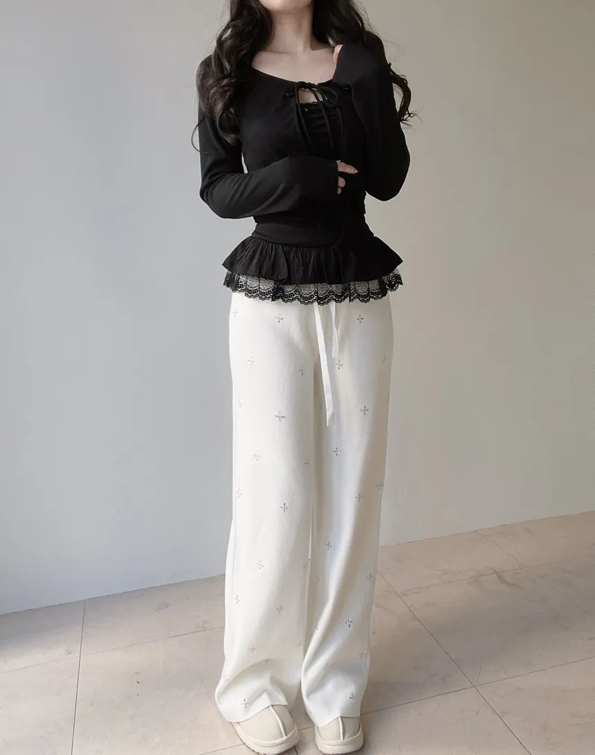 リボンフリルレイヤード風レースカーディガンキャミソール | mirangmirang | 詳細画像28