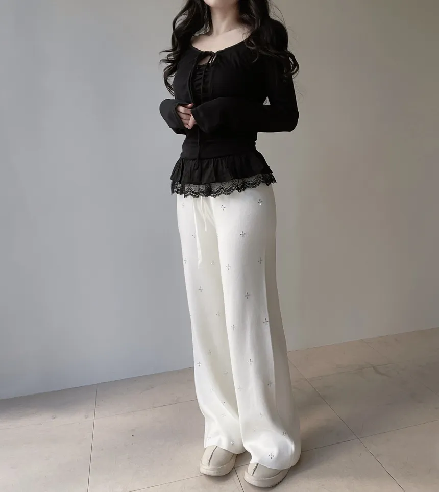 リボンフリルレイヤード風レースカーディガンキャミソール | mirangmirang | 詳細画像30