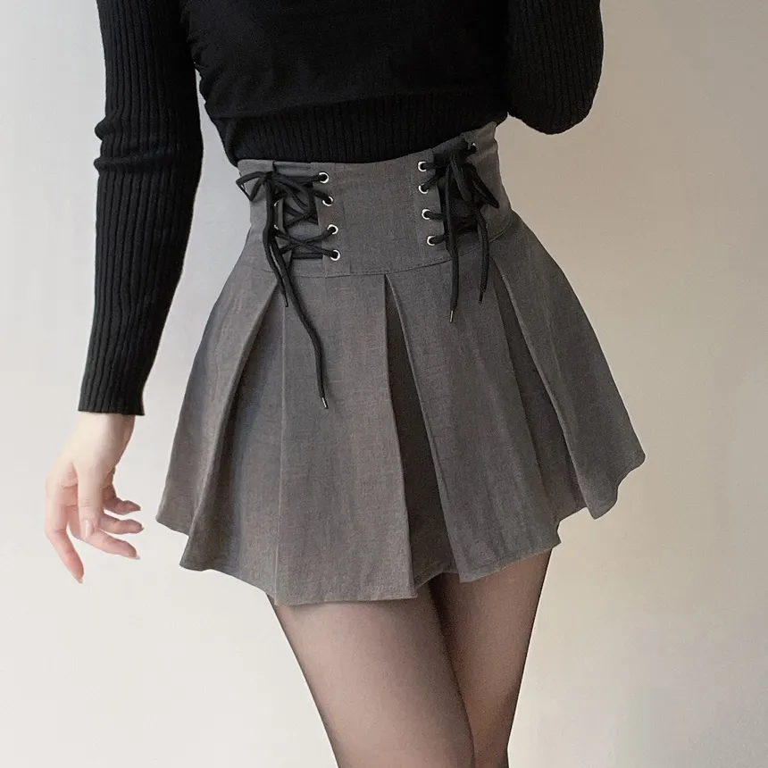 メッシュリブスクエアネック長袖カラーニット | mirangmirang | 詳細画像30