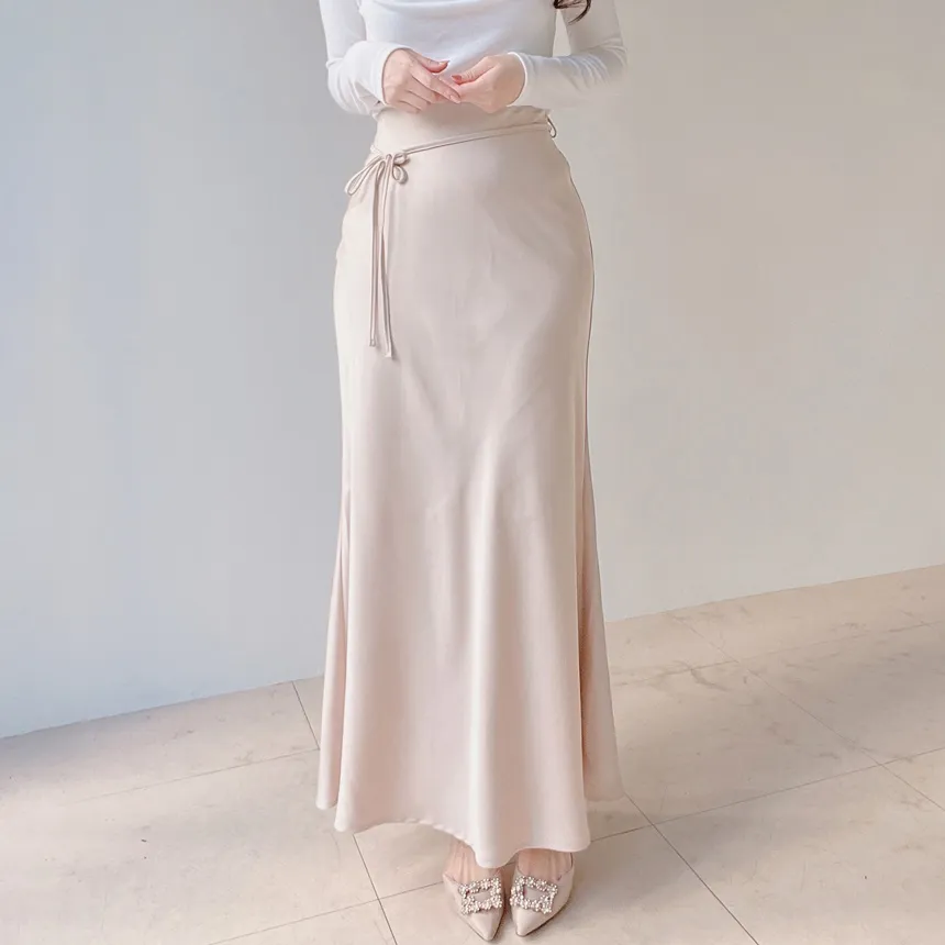 バックゴムロングフレアマーメイドカラースカート | mirangmirang | 詳細画像2