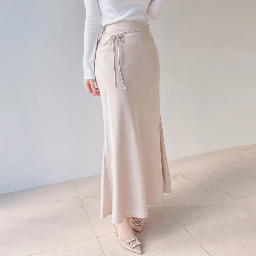 バックゴムロングフレアマーメイドカラースカート | mirangmirang | 詳細画像3