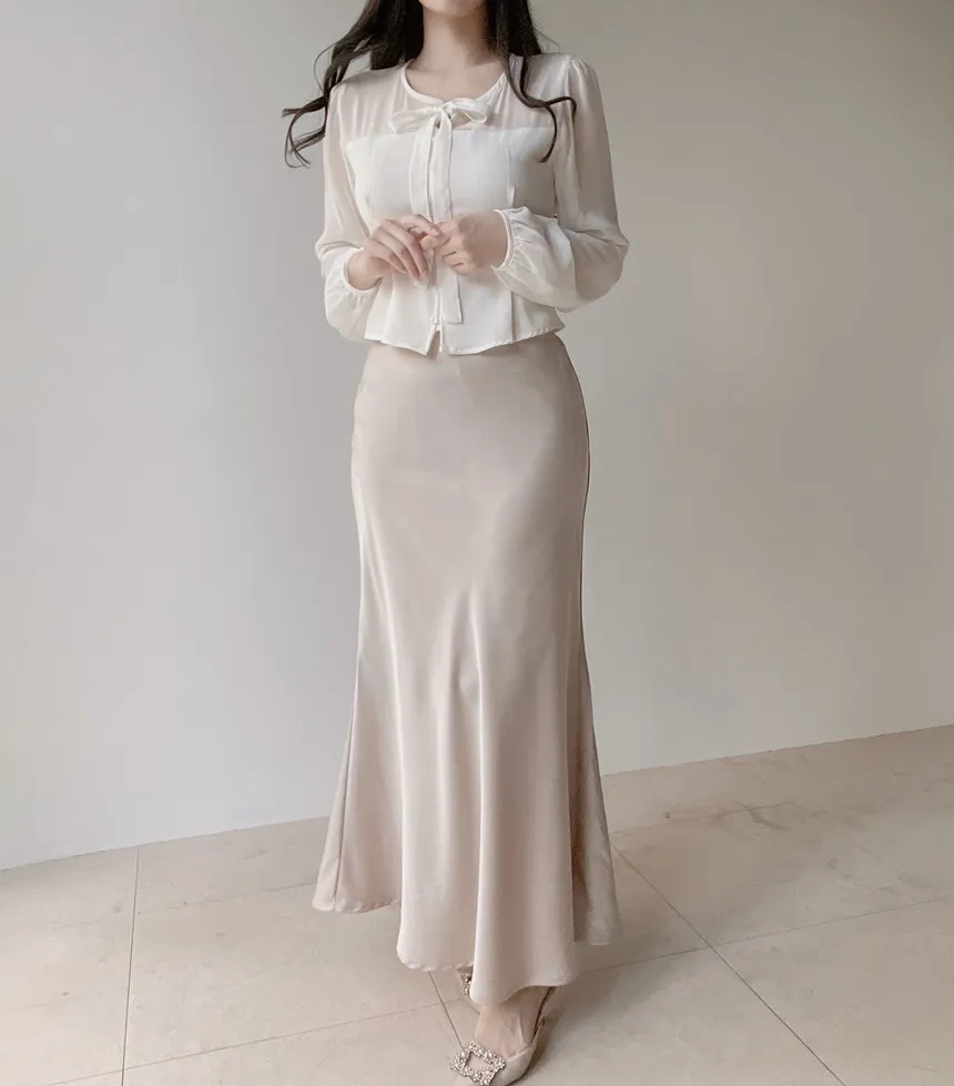 バックゴムロングフレアマーメイドカラースカート | mirangmirang | 詳細画像6