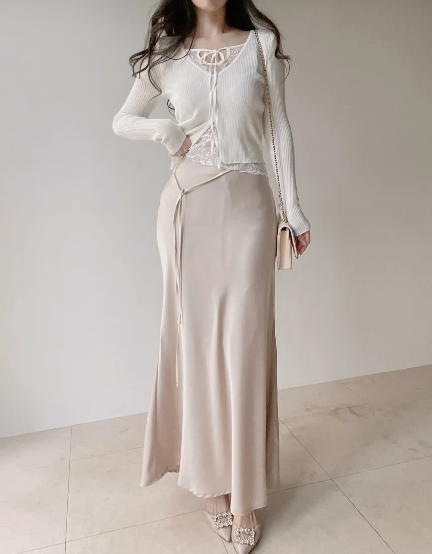 バックゴムロングフレアマーメイドカラースカート | mirangmirang | 詳細画像13