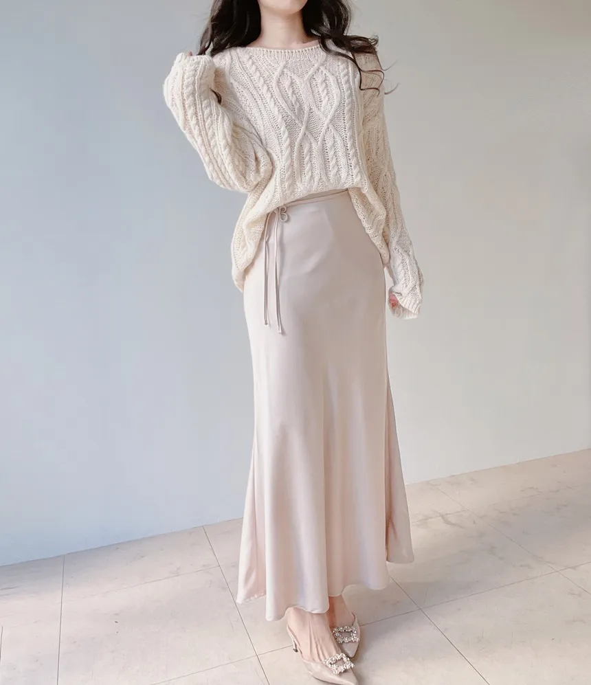 バックゴムロングフレアマーメイドカラースカート | mirangmirang | 詳細画像17