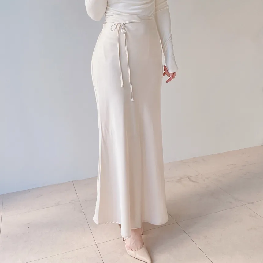 バックゴムロングフレアマーメイドカラースカート | mirangmirang | 詳細画像22