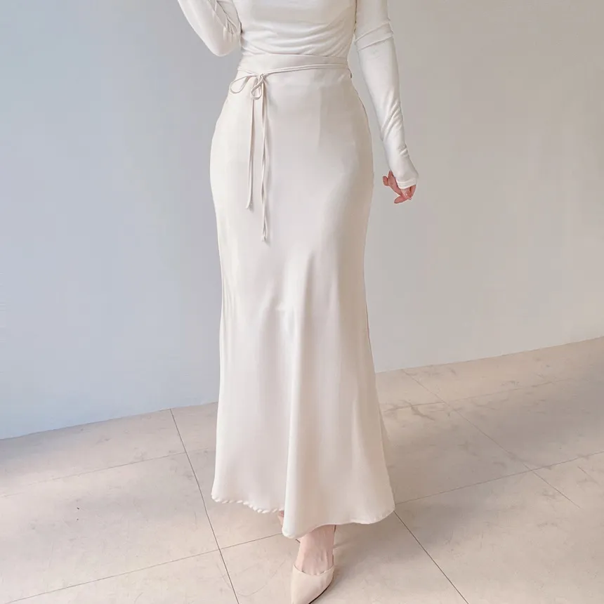 バックゴムロングフレアマーメイドカラースカート | mirangmirang | 詳細画像23