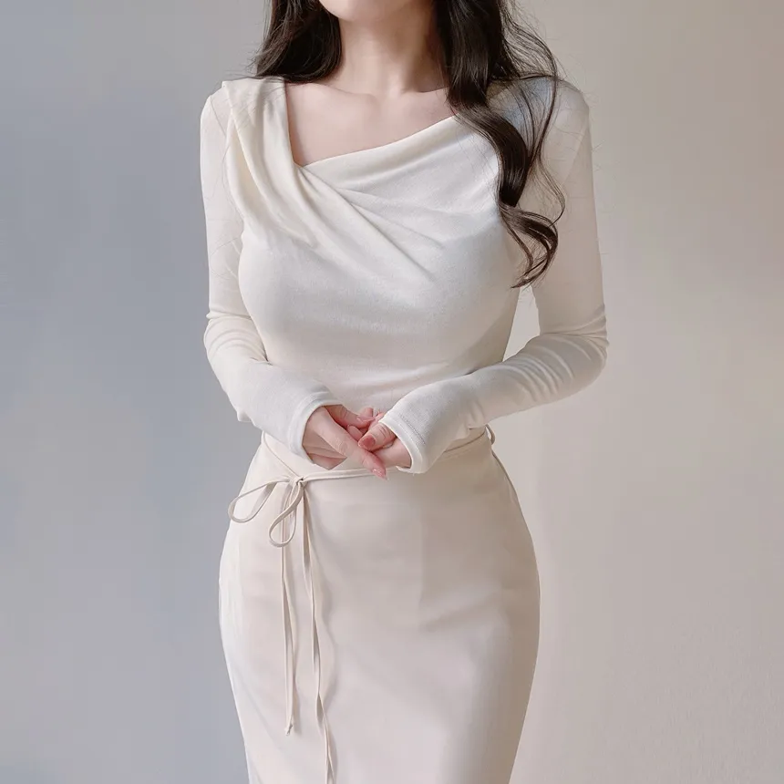 バックゴムロングフレアマーメイドカラースカート | mirangmirang | 詳細画像25