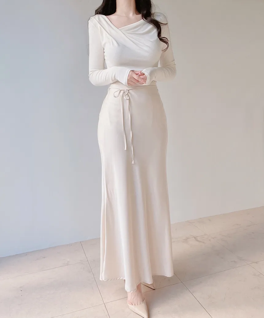 バックゴムロングフレアマーメイドカラースカート | mirangmirang | 詳細画像29