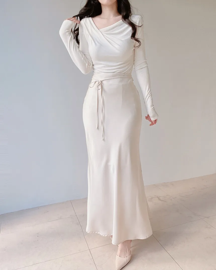 バックゴムロングフレアマーメイドカラースカート | mirangmirang | 詳細画像30