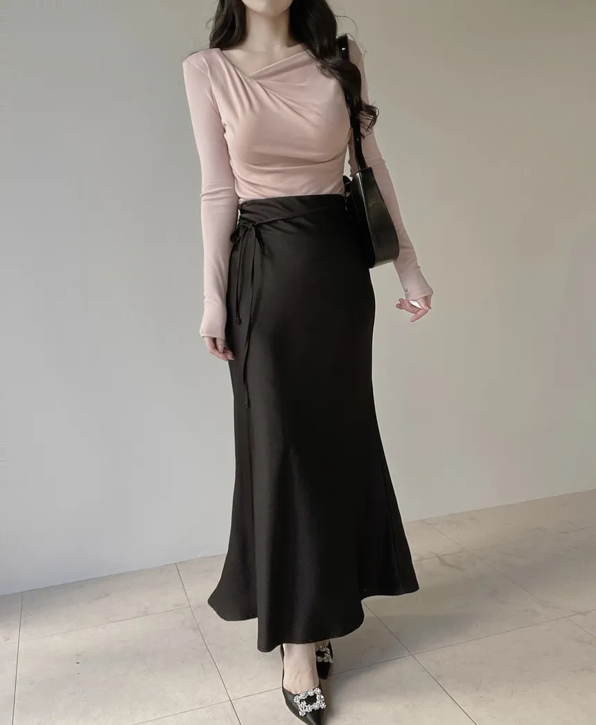 バックゴムロングフレアマーメイドカラースカート | mirangmirang | 詳細画像37