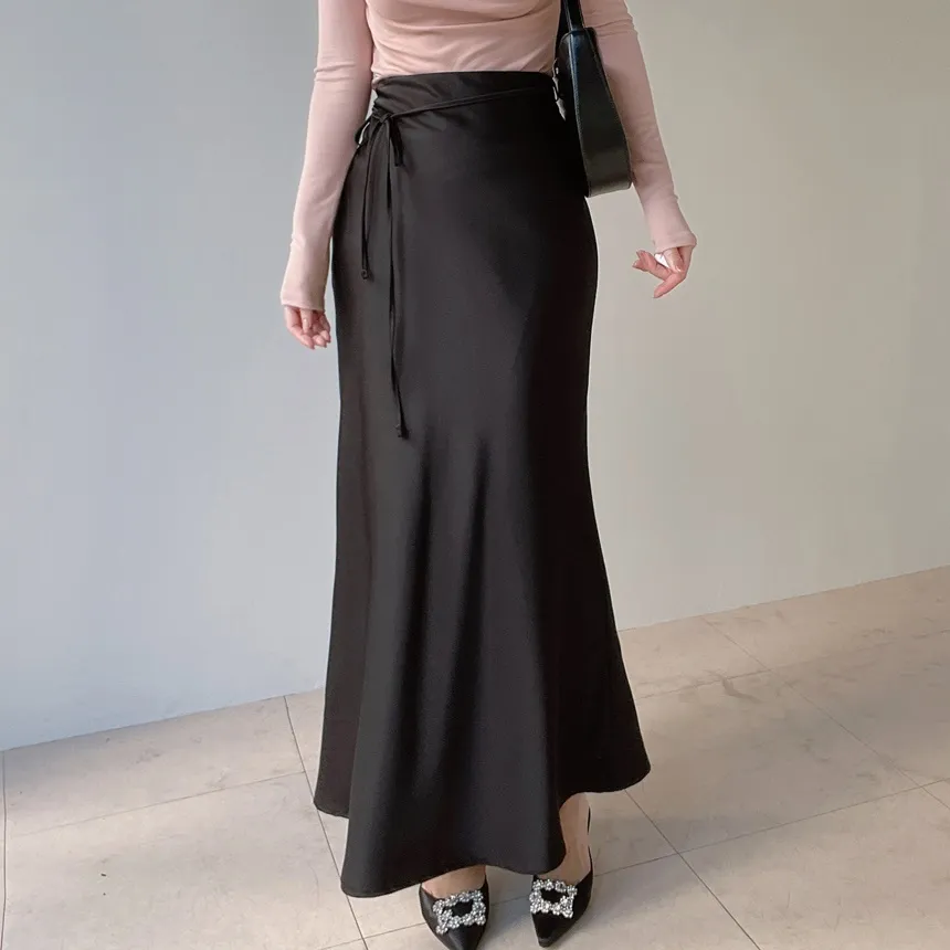 バックゴムロングフレアマーメイドカラースカート | mirangmirang | 詳細画像45