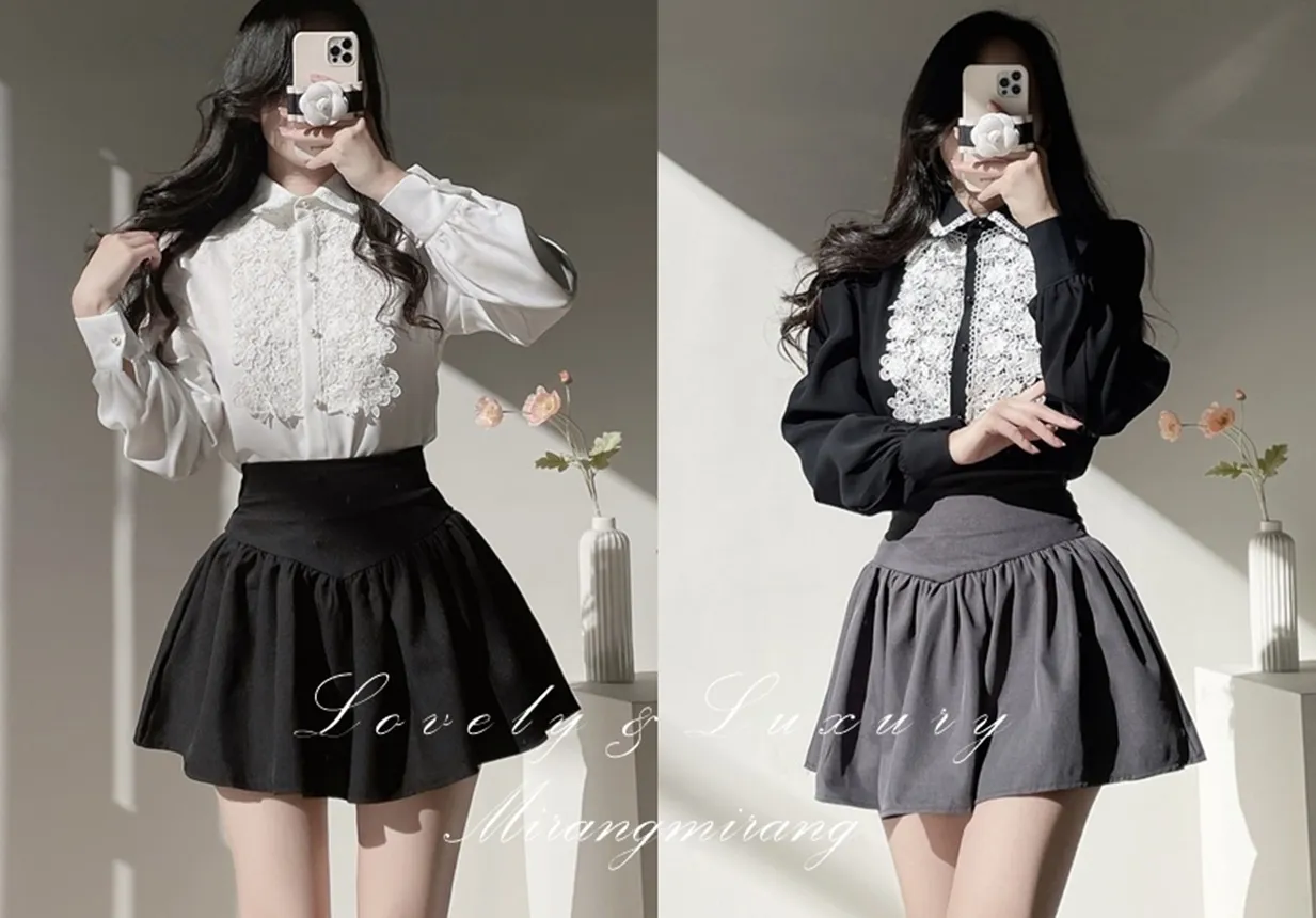 ミニフレアシャーリングAラインスカート | mirangmirang | 詳細画像1