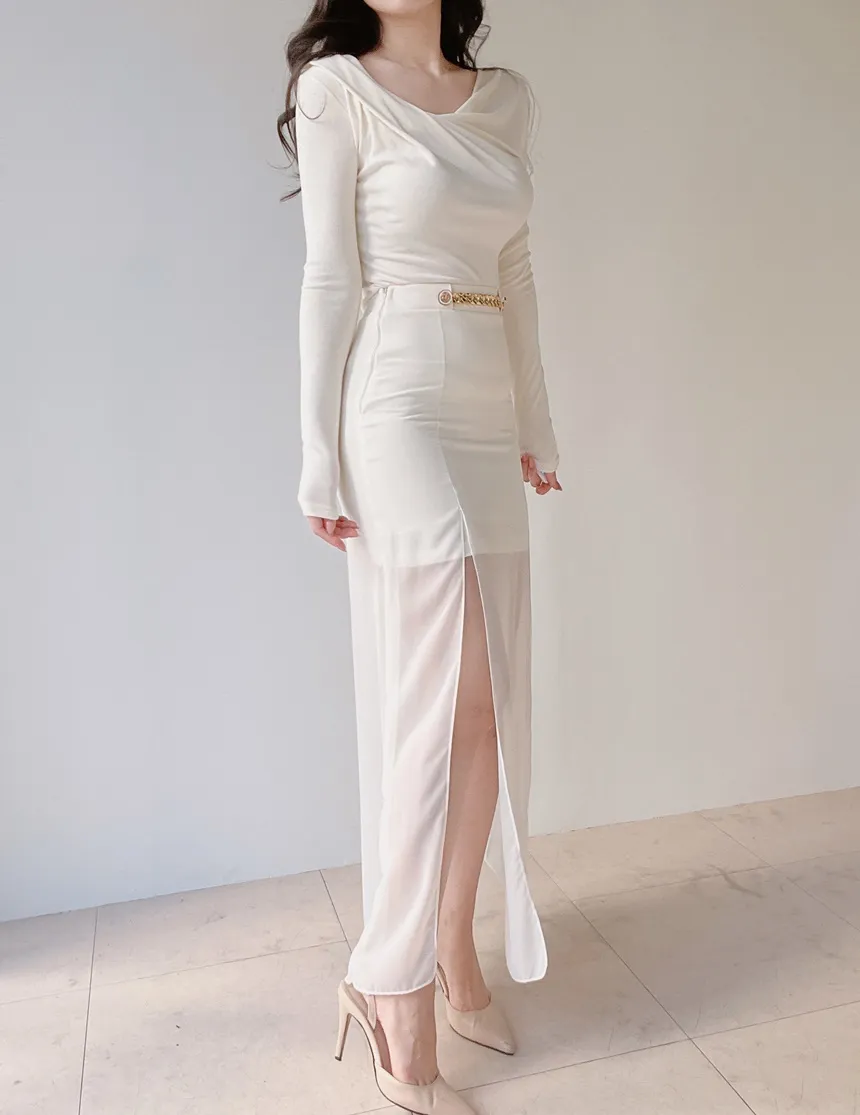 ロングスリットゴールドボタンスカート | mirangmirang | 詳細画像7