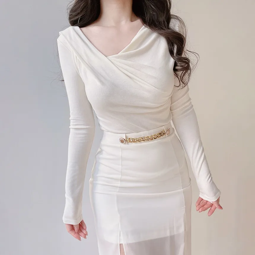 ロングスリットゴールドボタンスカート | mirangmirang | 詳細画像11