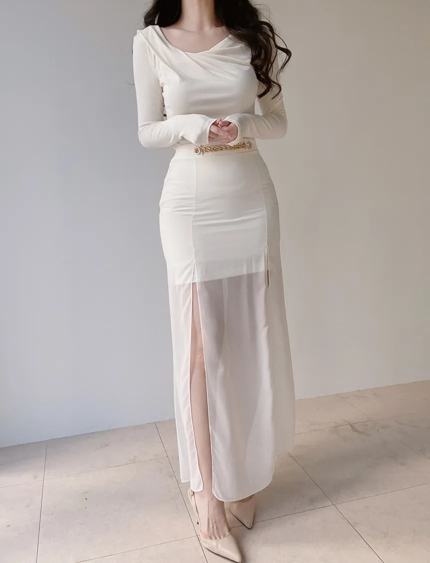 ロングスリットゴールドボタンスカート | mirangmirang | 詳細画像15